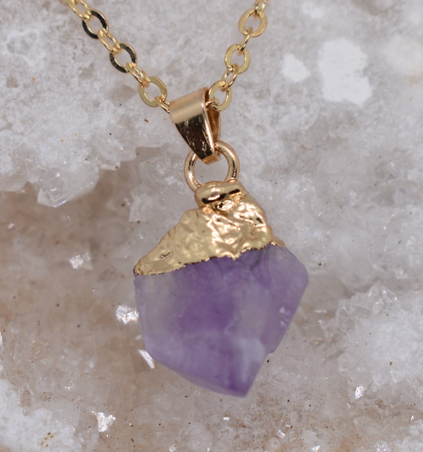 Ketting met ruwe Amethist hanger