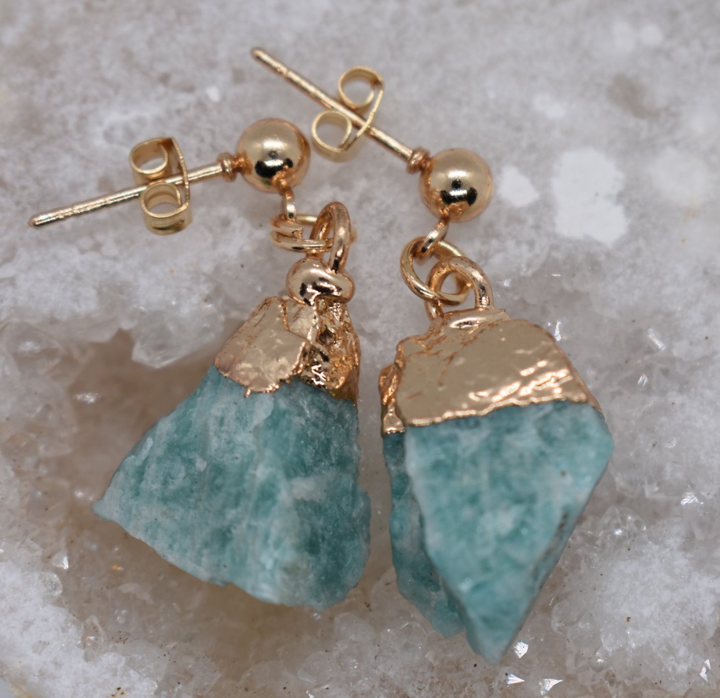 Oorbellen Ruwe Amazoniet