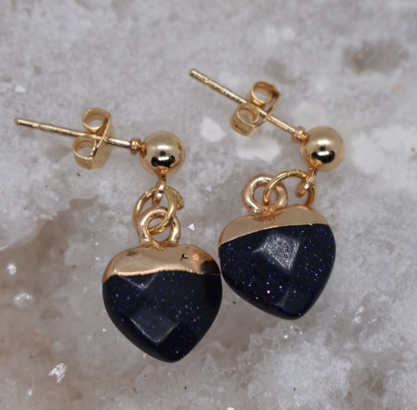 Oorbellen Blauwe Goudsteen