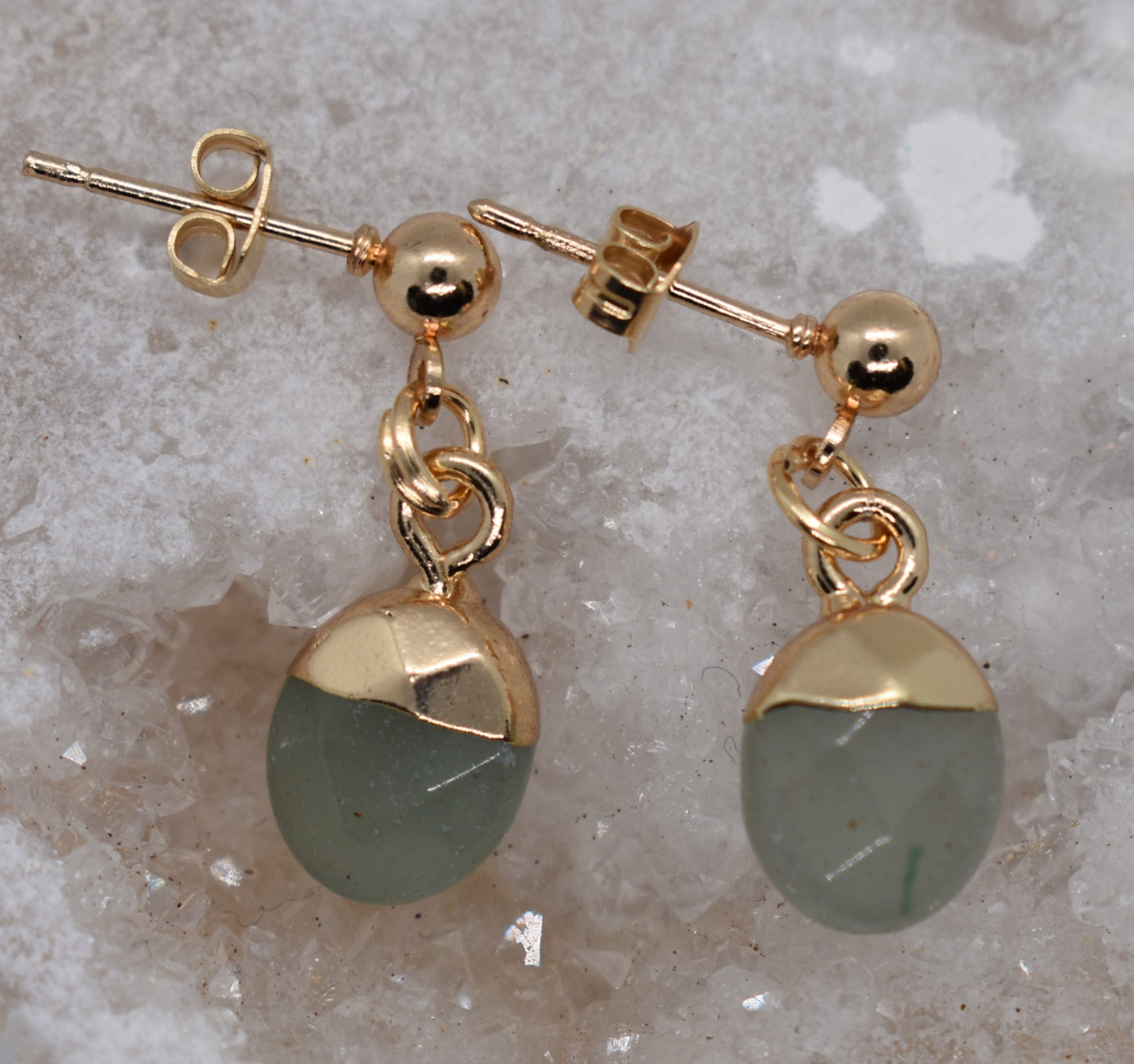 Oorbellen Aventurijn Groen ovaal