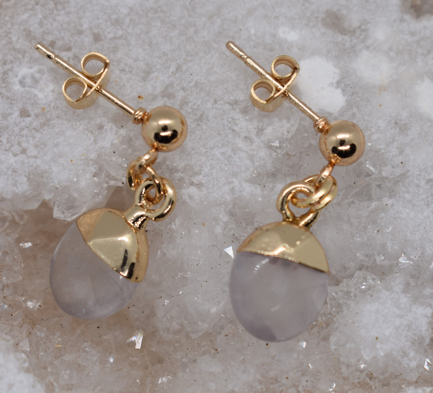 Oorbellen Bergkristal ovaal