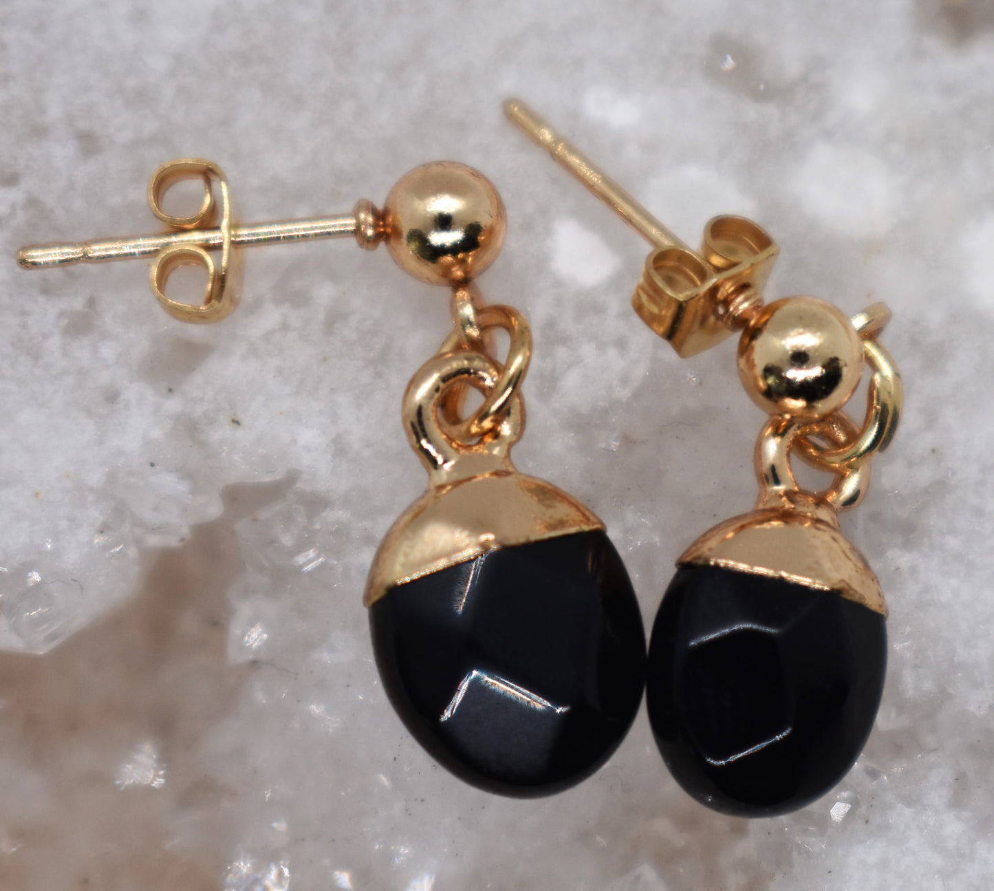 Oorbellen Obsidiaan ovaal