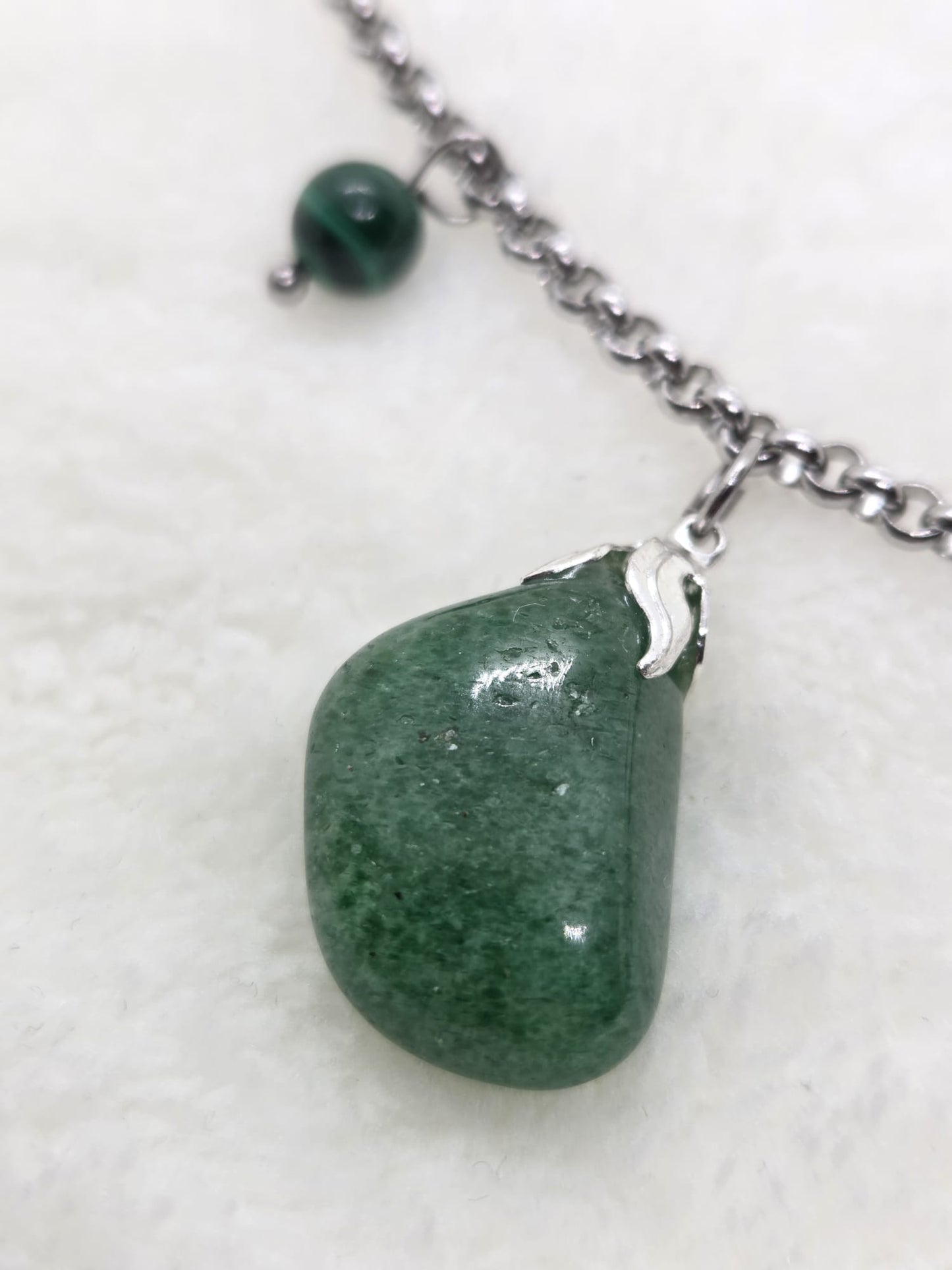 Statementketting Smaragd, Malachiet, Aventurijn