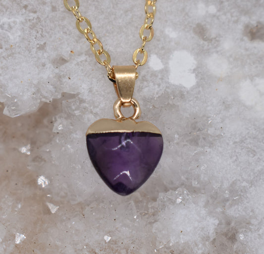 Ketting met Amethist hanger hartje