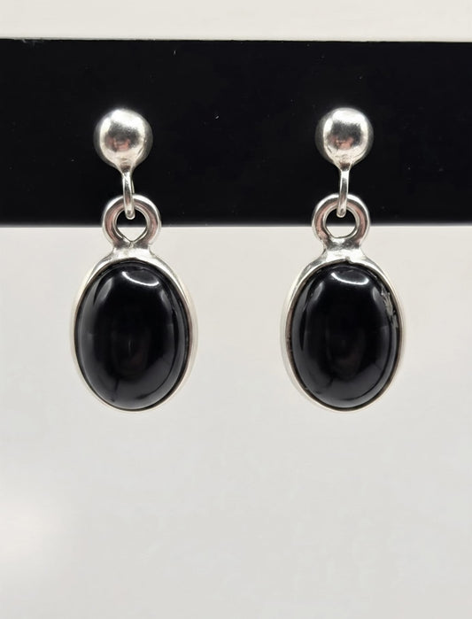 Onix oorbellen zilver