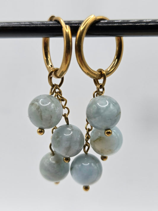 Oorbellen Aquamarijn blauw