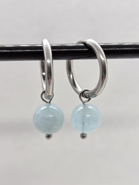 Oorbellen Aquamarijn blauw