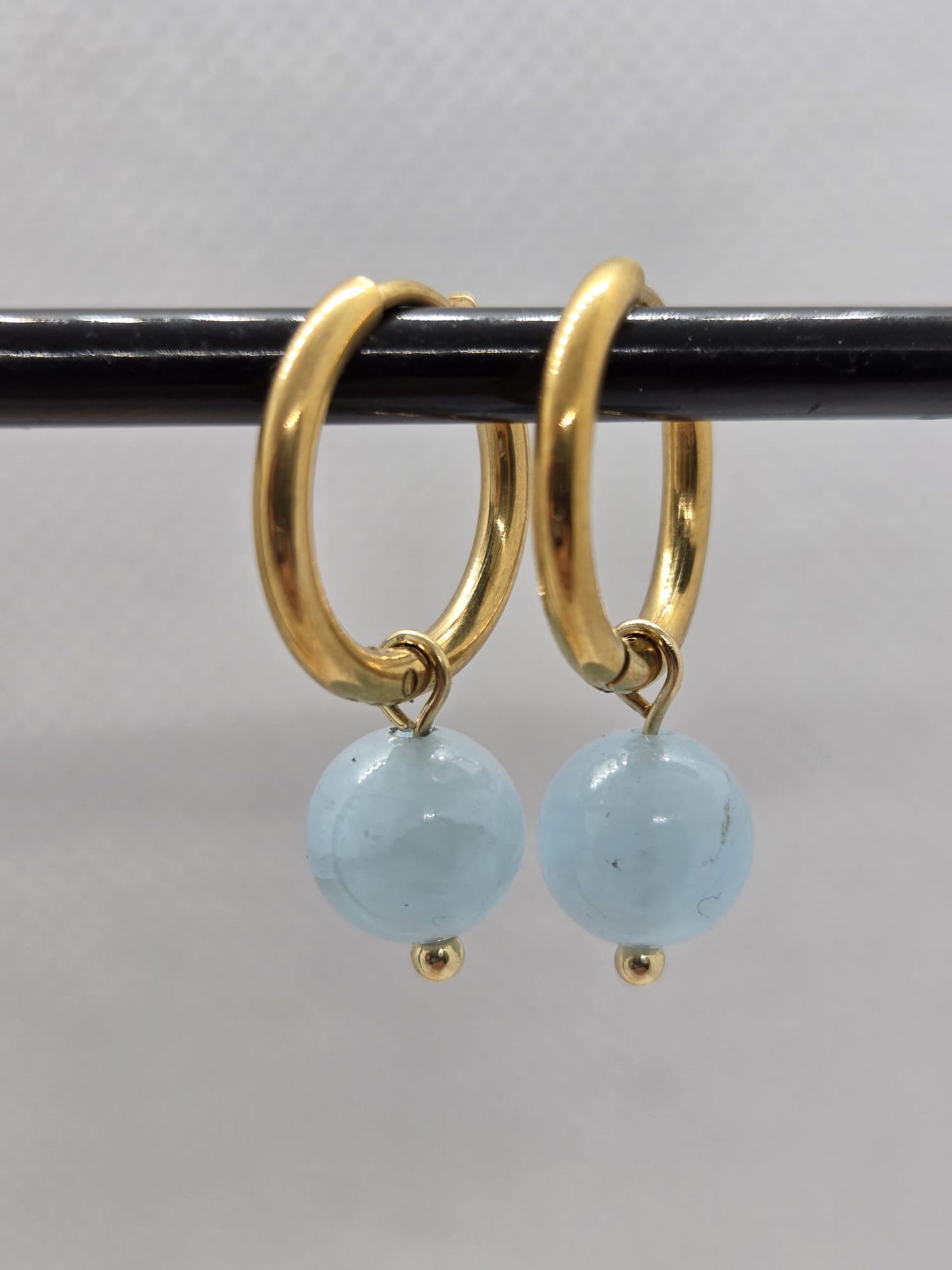 Oorbellen Aquamarijn blauw
